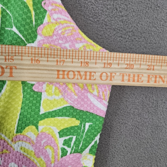 Lilly Pulitzer Target Pinnapple Floral Print Sleeveles Shift Dress Neon Mini 16 - Picture 4 of 9